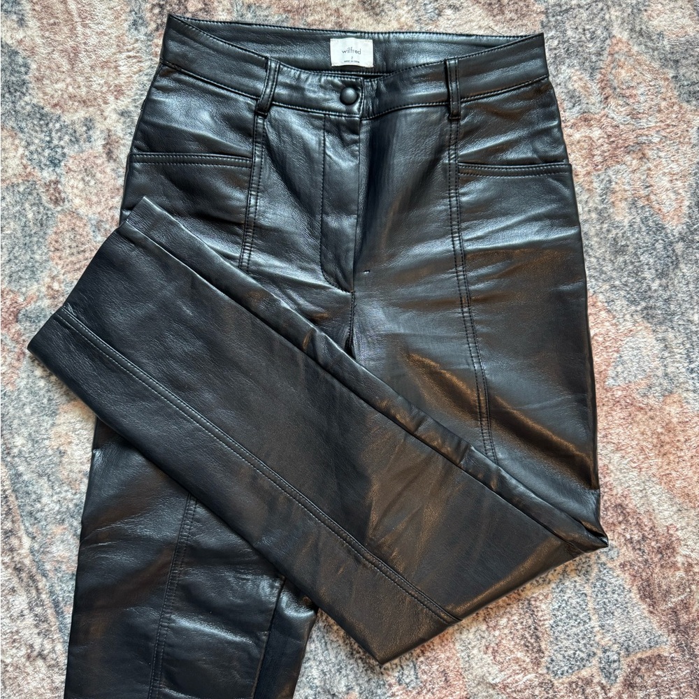 Wilfred Black Leather Pants